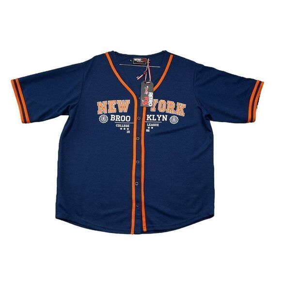 Retro Fox Men's Brooklyn New York Baseball Jersey - Picture 1 of 11